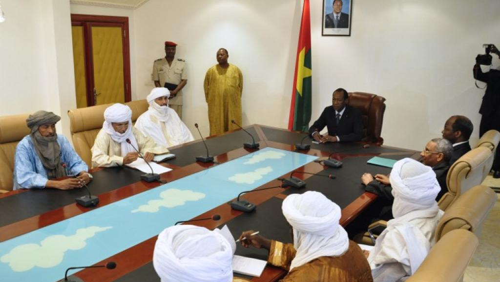 président burkinabè Blaise Compaoré réunion délégations Ansar Dine MNLA Ouagadougou